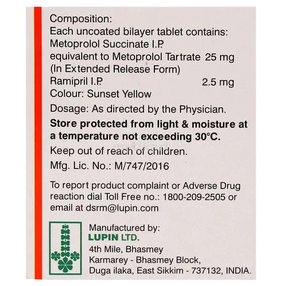 ramistar m xl 25mg tablet 10's